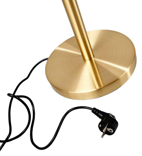 Lampa podłogowa Lindby Elaina, lampka do czytania, mosiądz, 183 cm, E27 Elaina, mosiężny / złoty, salon / jadalnia, metal, nowoczesny