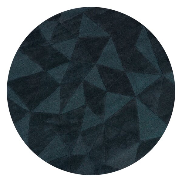 Zielononiebieski wełniany okrągły dywan tkany ręcznie ø 160 cm Shard Teal – Flair Rugs