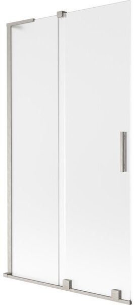 Mexen Velar L parawan nawannowy 2-skrzydłowy rozsuwany 100 x 150 cm, szron, nikiel szczotkowany - 896-100-003-31-97