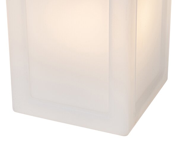 Zestaw 2 lamp stołowych biały efekt płomienia ładowalne IP44 - Stard