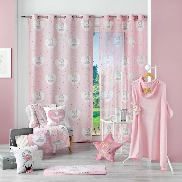 Różowa zasłona dziecięca 140x260 cm Petite Etoile – douceur d'intérieur