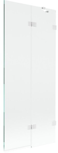 Mexen Lunar parawan nawannowy 2-skrzydłowy prawy 80 x 150 cm, transparent, biały - 897-080-100-20-00-P