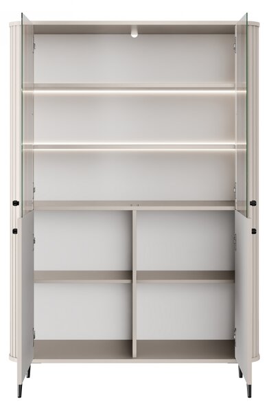 Witryna Vesper 103 cm czterodrzwiowa - kaszmir / czarne nogi