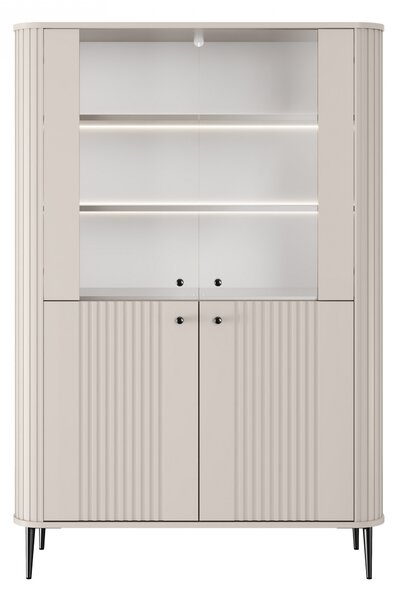 Witryna Vesper 103 cm czterodrzwiowa - kaszmir / czarne nogi