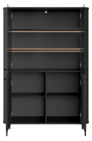 Witryna Vesper 103 cm czterodrzwiowa - czarny / czarne nogi
