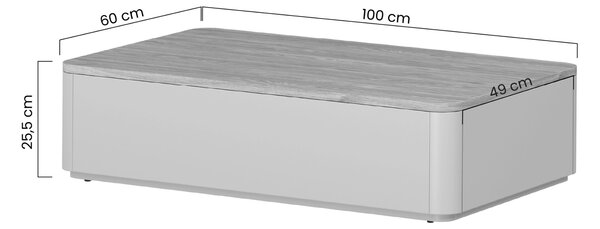 Stolik kawowy Elivo 100 cm z szufladami - kaszmir / dąb olejowany