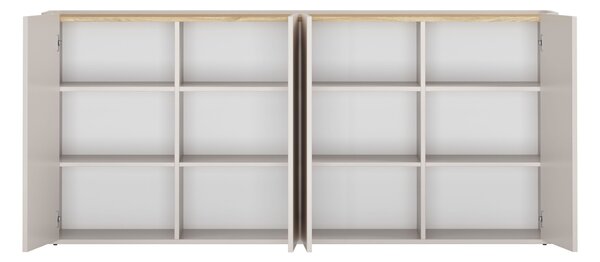 Komoda Elivo 200 cm czterodrzwiowa - kaszmir / dąb olejowany