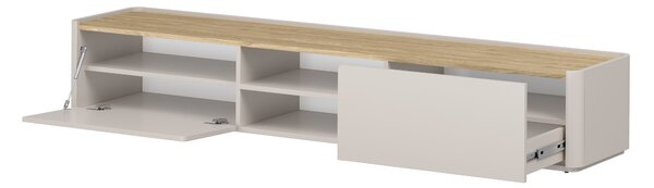 Szafka RTV Elivo 220 cm z szufladą - kaszmir / dąb olejowany