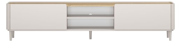 Szafka RTV Elivo 220 cm na nóżkach - kaszmir / dąb olejowany