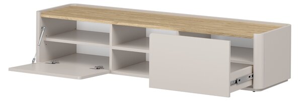 Szafka RTV Elivo 170 cm z szufladą - kaszmir / dąb olejowany