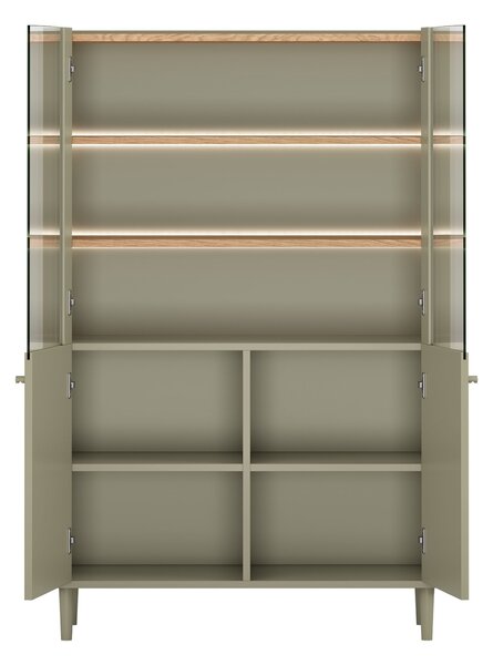 Witryna Elivo 100 cm dwudrzwiowa na nóżkach - eukaliptus / dąb baltic dune