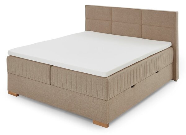 Beżowe łóżko boxspring ze schowkiem 160x200 cm Tambo – Meise Möbel