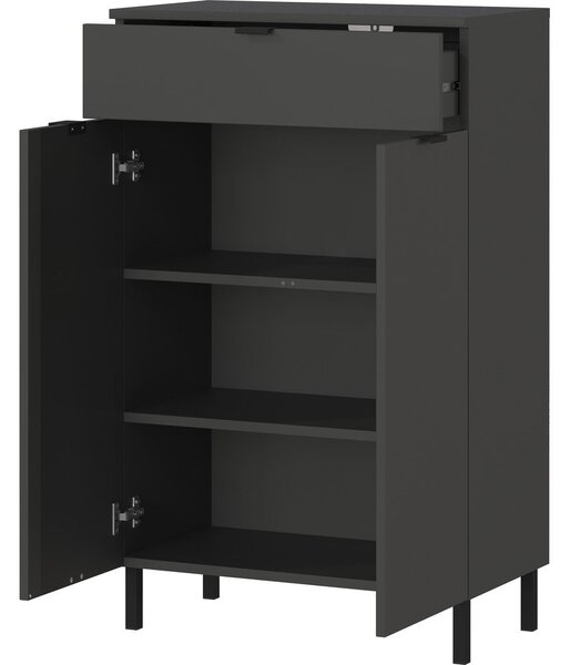 Antracytowa wysoka szafka łazienkowa 60x97 cm Arcena – Germania