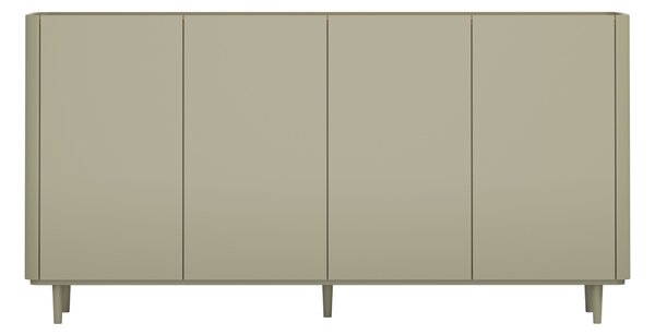 Komoda Elivo 200 cm czterodrzwiowa na nóżkach - eukaliptus / dąb baltic dune
