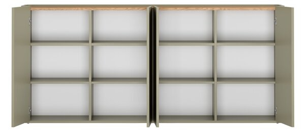 Komoda Elivo 200 cm czterodrzwiowa - eukaliptus / dąb baltic dune