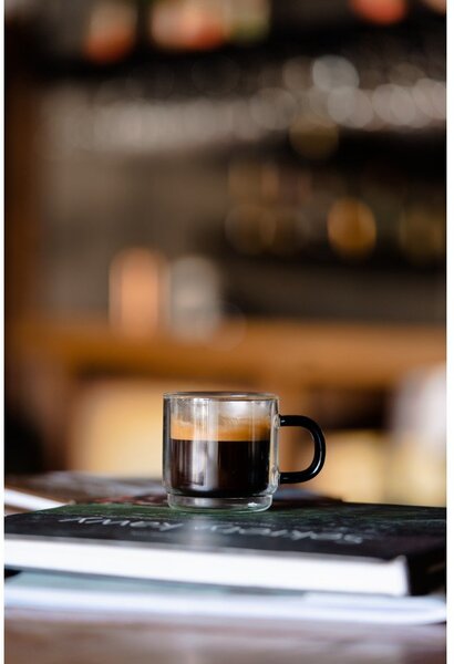 Szklane kubki zestaw 2 szt. na espresso 80 ml Carbon – Vialli Design