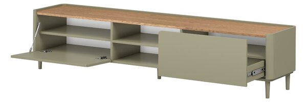 Szafka RTV Elivo 220 cm na nóżkach - eukaliptus / dąb baltic dune