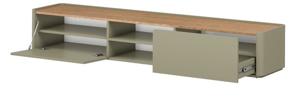 Szafka RTV Elivo 220 cm z szufladą - eukaliptus / dąb baltic dune