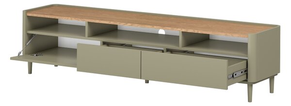 Szafka RTV Elivo 200 cm na nóżkach - eukaliptus / dąb baltic dune