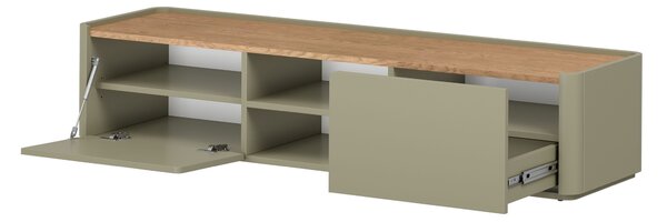 Szafka RTV Elivo 170 cm z szufladą - eukaliptus / dąb baltic dune