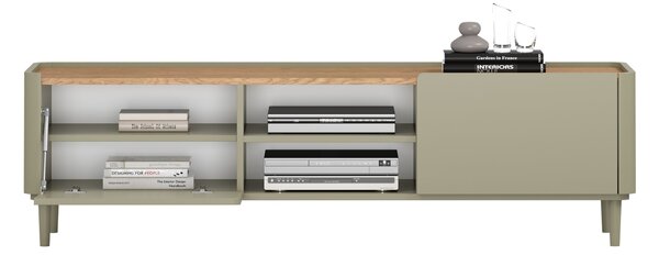 Szafka RTV Elivo 170 cm na nóżkach - eukaliptus / dąb baltic dune