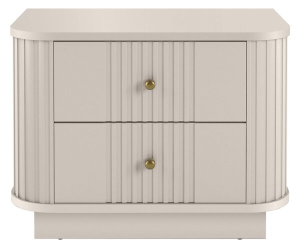 Zestaw szafek nocnych Vesper 56 cm na cokole - kaszmir / złote uchwyty