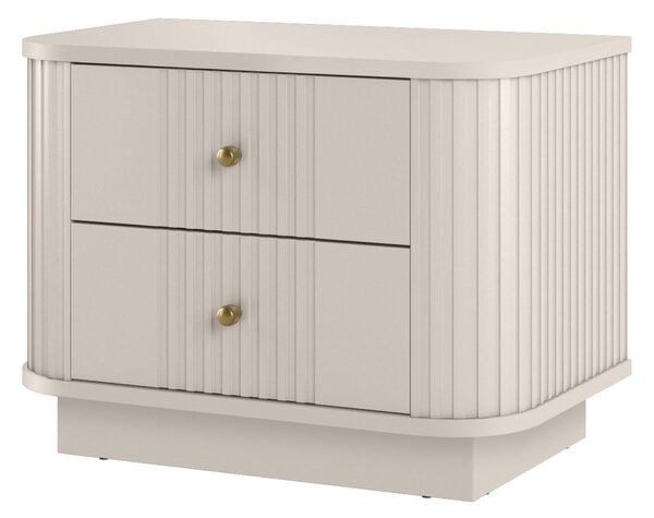 Zestaw szafek nocnych Vesper 56 cm na cokole - kaszmir / złote uchwyty