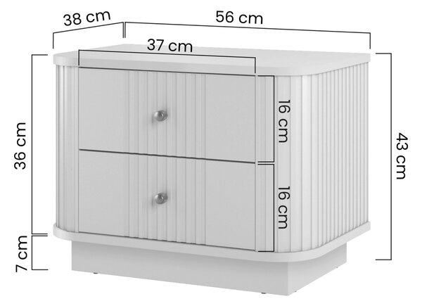 Zestaw szafek nocnych Vesper 56 cm na cokole - czarny / złote uchwyty