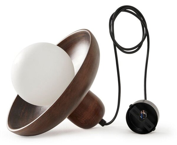 Brązowa lampa wisząca z drewnianym kloszem ø 25 cm Elsa – Opviq lights