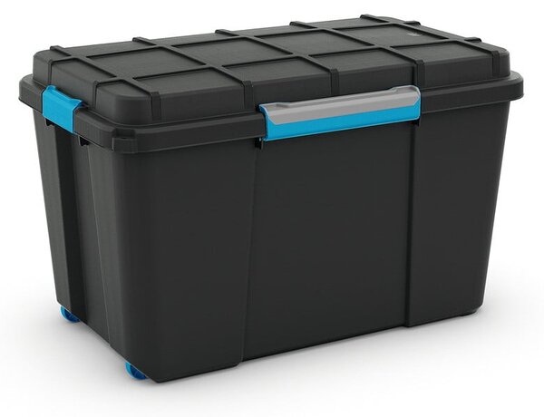 Czarny plastikowy pojemnik z pokrywką 73,5x44,5x46 cm Scuba Box – KIS