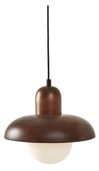Brązowa lampa wisząca z drewnianym kloszem ø 25 cm Elsa – Opviq lights