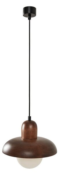 Brązowa lampa wisząca z drewnianym kloszem ø 25 cm Elsa – Opviq lights
