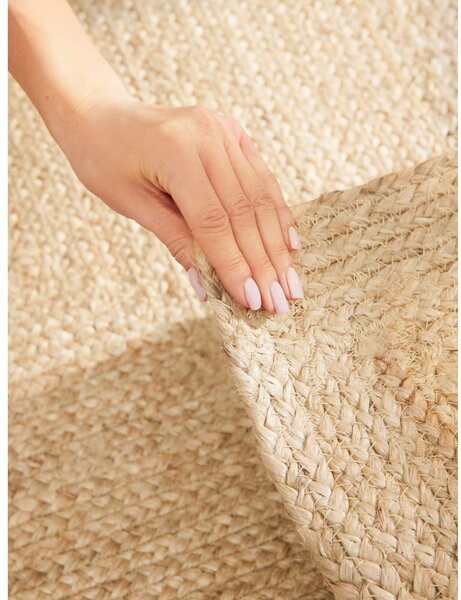 Dywan z juty dwustronny/tkany ręcznie w jasnym naturalnym kolorze 60x90 cm Juno – Hanse Home