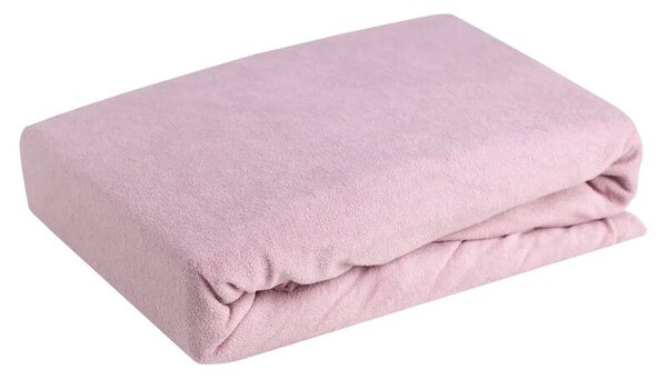Prześcieradło EUROFIRANY Design 91 Frotte 220 x 200 cm Pudrowy róż