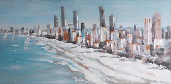 Obraz EUROFIRANY 654 140 x 70 cm Niebieski