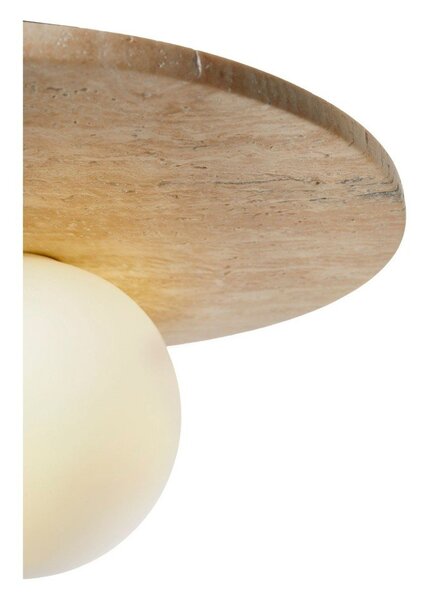 Beżowa kamienna lampa sufitowa ze szklanym kloszem ø 12 cm Hilde – Opviq lights