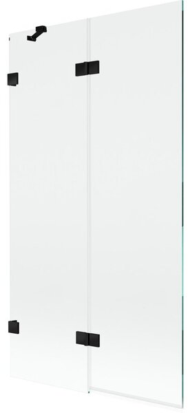 Mexen Lunar parawan nawannowy 2-skrzydłowy lewy 100 x 150 cm, transparent, czarny - 897-100-100-70-00-L