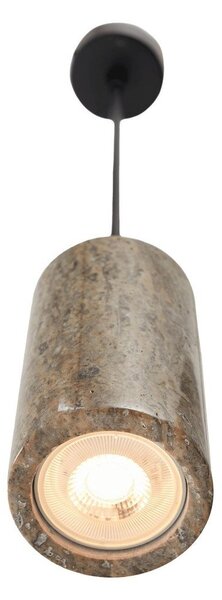 Szara lampa wisząca z kamiennym kloszem ø 6,5 cm Selma – Opviq lights