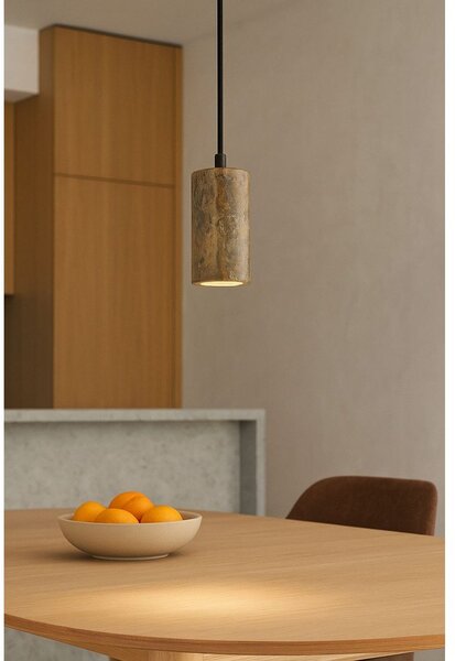 Szara lampa wisząca z kamiennym kloszem ø 6,5 cm Selma – Opviq lights