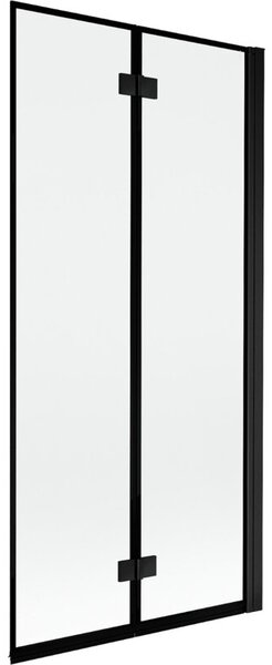 Mexen Mist parawan nawannowy 2-skrzydłowy prawy 90 x 150 cm, czarna ramka, czarny - 8A9-090-002-70-70-P