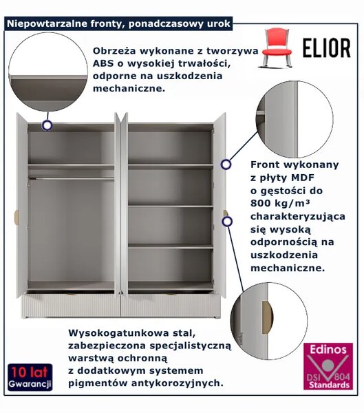 Beżowa szafa z lustrem W7-F48