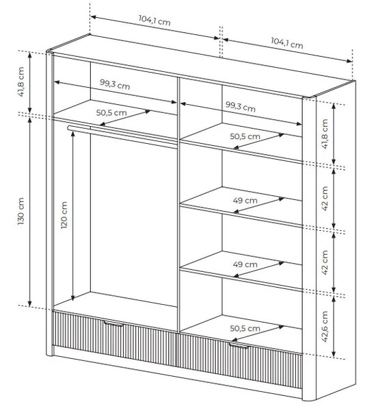 Beżowa szafa z lustrem W7-F48