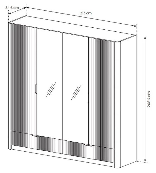Beżowa szafa z lustrem W7-F48
