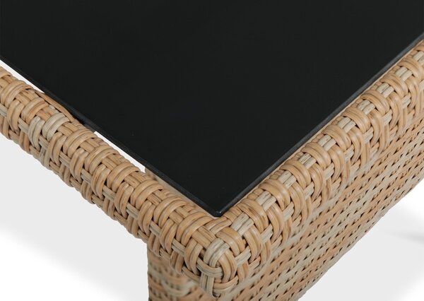 Zestaw technorattanowy CORTINA + PUFY Beige