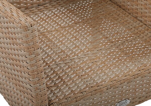 Zestaw technorattanowy CORTINA + PUFY Beige