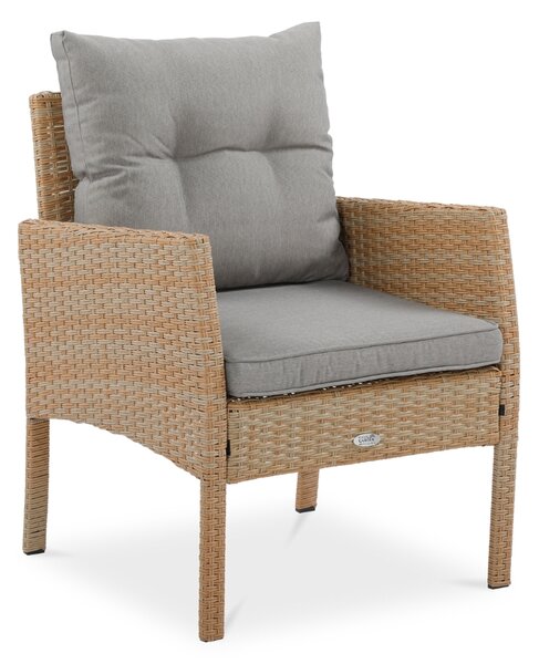 Zestaw technorattanowy CORTINA + PUFY Beige