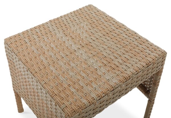 Zestaw technorattanowy CORTINA + PUFY Beige