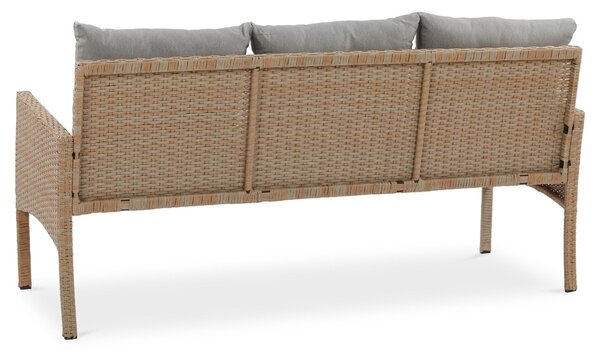 Zestaw technorattanowy CORTINA + PUFY Beige