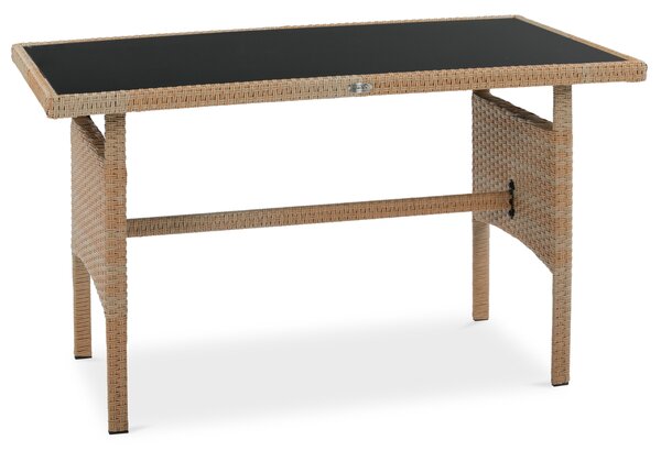 Zestaw technorattanowy CORTINA + PUFY Beige