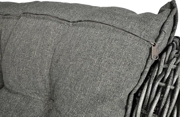 Meble z technorattanu TRIVENTO 2 + PUFY Dark Grey